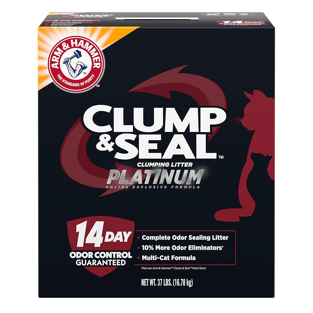 ARM & HAMMER Clump & Seal Platinum Multi-Cat Full Odor Management Clumping Cat Litter, 37 lbs – Particular On-line Method with 14 Days of Odor Safety