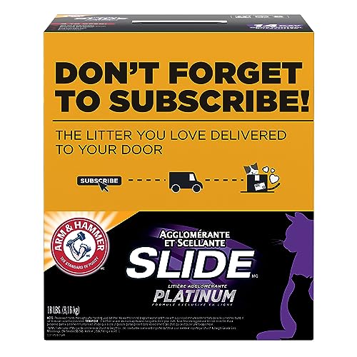 Arm & Hammer SLIDE Platinum Multi-Cat Clumping Cat Litter, 18 lb - Simple Cleanup with 14 Days of Odor Management