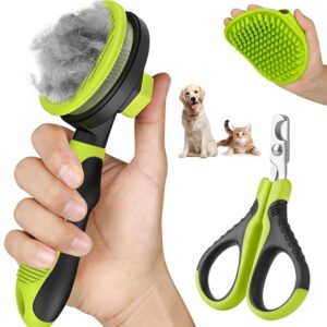 Comotech 3-Piece Cat Grooming Set | Cat Brush | Indoor Cat Grooming Brushes | Cat Nail Clipper & Trimmer | Cat Tub Brush | Shedding Brush – Excessive-High quality Cat Provides