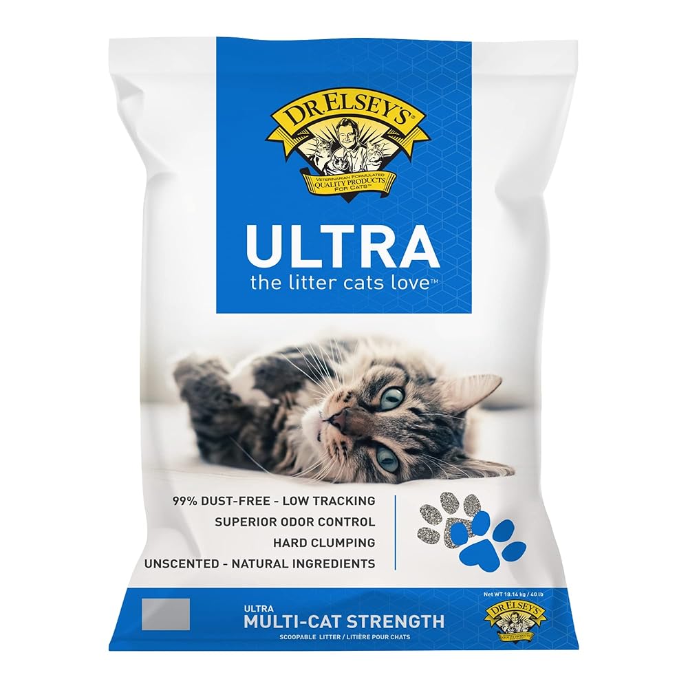 Dr. Elsey’s Premium Unscented Cat Litter – Pure Ingredient Method – Low Mud, Distinctive Odor Management – Laborious Clumping, Moisture-Absorbing Clay for Multi-Cat Houses