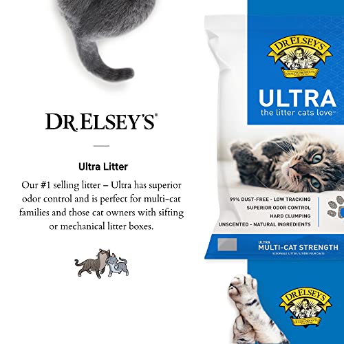 Dr. Elsey's Premium Unscented Cat Litter - Pure Ingredient Method - Low Mud, Distinctive Odor Management - Laborious Clumping, Moisture-Absorbing Clay for Multi-Cat Houses