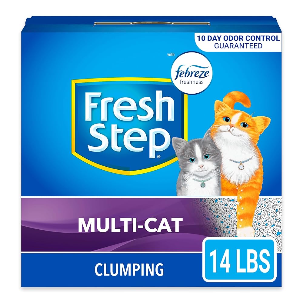 Contemporary Step Further Power Multi-Cat Clumping Cat Litter with Febreze Freshness and Ammonia Block Know-how, 14 lb Field