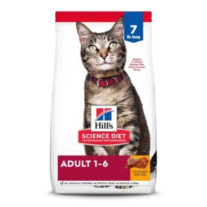 Hill’s Science Weight-reduction plan Premium Vitamin Dry Cat Meals for Adults 1-6 Years, Hen Recipe, 7 lb Bag