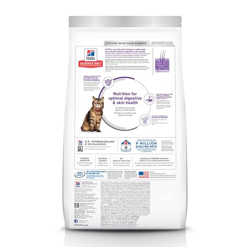 Hill's Science Eating regimen Delicate Abdomen & Pores and skin Dry Cat Meals for Adults 1-6 Years, Rooster & Rice, 7 lb Bag - Abdomen and Pores and skin Sensitivity Assist