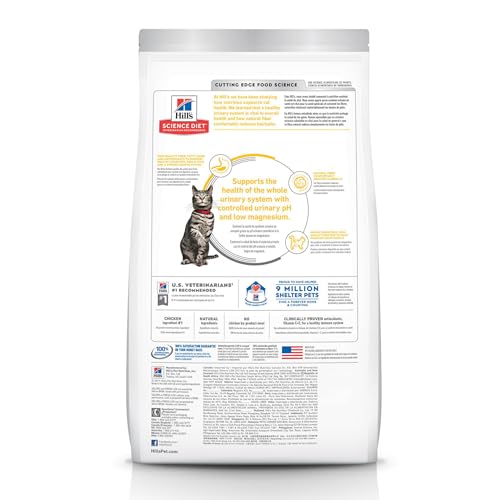 Hill's Science Eating regimen Grownup Cat Meals for Urinary Well being & Hairball Management, Rooster Recipe, 15.5 lb Bag (Ages 1-6)