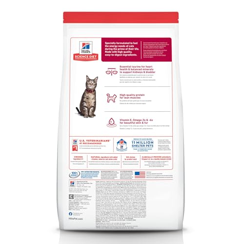 Hill's Science Weight-reduction plan Premium Vitamin Dry Cat Meals for Adults 1-6 Years, Hen Recipe, 7 lb Bag