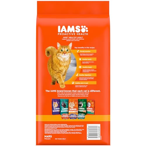 IAMS Proactive Well being Rooster Taste Dry Cat Meals for Wholesome Adults, 3.5 lb Bag