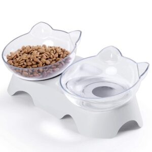 MILIFUN Elevated Tilted Cat Meals Bowls – Anti-Vomiting Orthopedic Bowls for Kittens, Puppies, and Bunnies, Good for Indoor Use